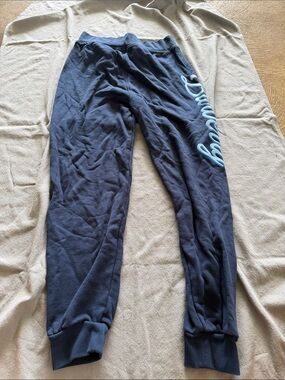 Burberry Navy Sweatpants with Light Blue Script